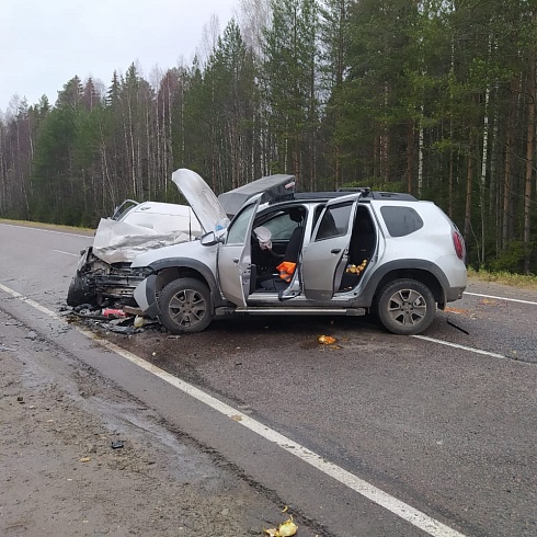 Водитель погиб в лобовой аварии под Великим Устюгом